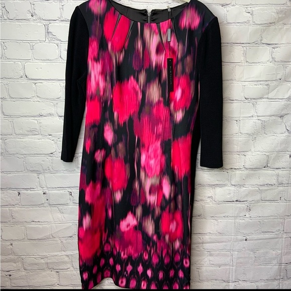 Elie Tahari Pink & Black Angie Dress 12 NWT - Picture 1 of 7